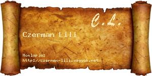 Czerman Lili névjegykártya